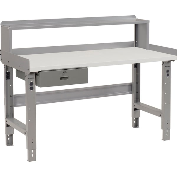 Global Industrial Workbench w/ Laminate Square Edge Top & Riser, 72inW x 36inD, Gray 318726 - main